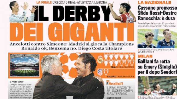 Rassegna stampa 24 maggio 2014: prime pagine di Gazzetta, Corriere e Tuttosport