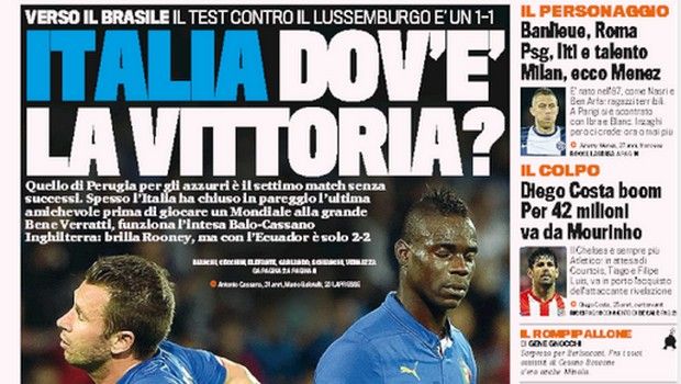 Rassegna stampa 5 giugno 2014: prime pagine di Gazzetta, Corriere e Tuttosport