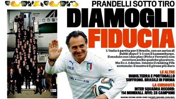 Rassegna stampa 6 giugno 2014: prime pagine di Gazzetta, Corriere e Tuttosport