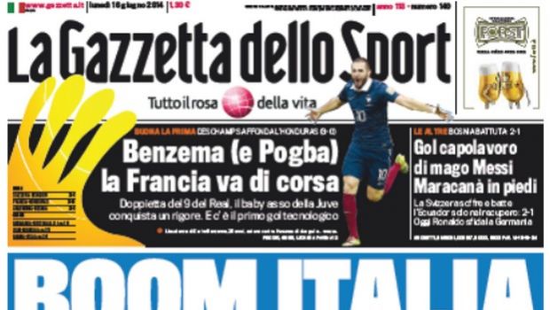 Rassegna stampa 16 giugno 2014: prime pagine di Gazzetta, Corriere e Tuttosport