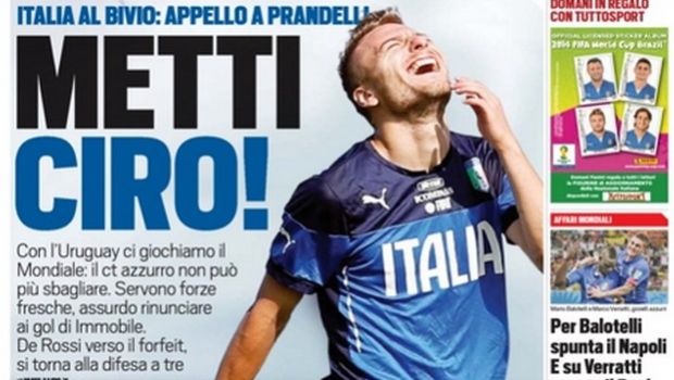 Rassegna stampa 22 giugno 2014: prime pagine di Gazzetta, Corriere e Tuttosport