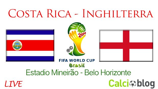 Costa Rica-Inghilterra 0-0 | Diretta Mondiali 2014 | Risultato finale: partita inutile e noiosa