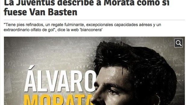 Il Mundo Deportivo deride la Juve: &#8220;Avete comprato Morata, non van Basten&#8221;