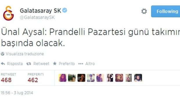 Prandelli è il nuovo allenatore del Galatasaray