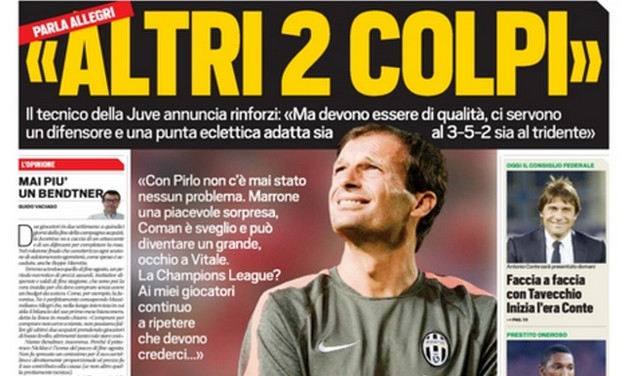 Rassegna stampa 18 agosto 2014: prime pagine Gazzetta, Corriere e Tuttosport