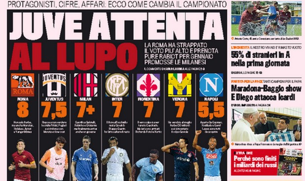 Rassegna stampa 2 settembre 2014: prime pagine Gazzetta, Corriere e Tuttosport