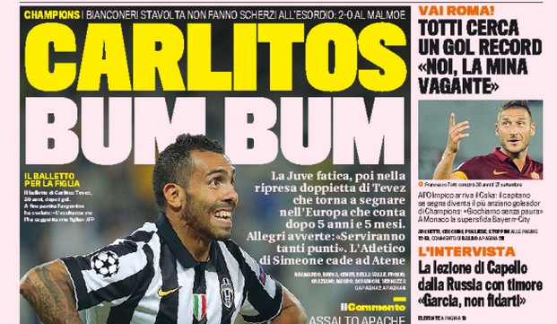 Rassegna stampa 17 settembre 2014: prime pagine Gazzetta, Corriere e Tuttosport