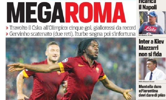 Rassegna stampa 18 settembre 2014: prime pagine Gazzetta, Corriere e Tuttosport