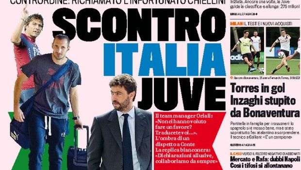 Rassegna stampa 7 settembre 2014: prime pagine Gazzetta, Corriere e Tuttosport