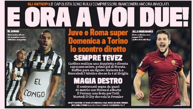 Rassegna stampa 28 settembre 2014: prime pagine Gazzetta, Corriere e Tuttosport