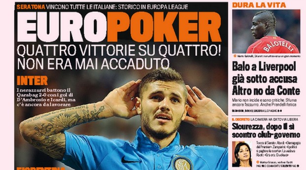 Rassegna stampa 3 ottobre 2014: prime pagine Gazzetta, Corriere e Tuttosport