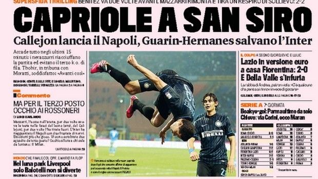 Rassegna stampa 20 ottobre 2014: prime pagine Gazzetta, Corriere e Tuttosport