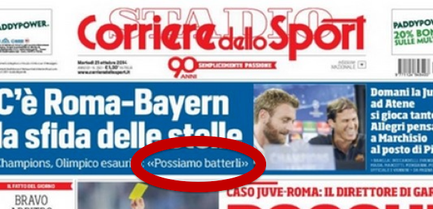 Roma-Bayern 1-7&#8230;. e sul web si scatenano tweet, foto e commenti ironici