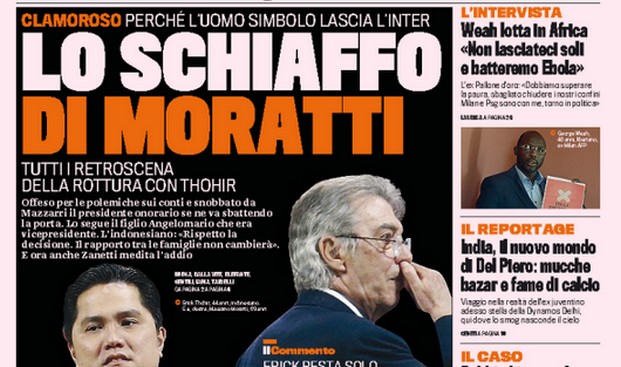 Rassegna stampa 24 ottobre 2014: prime pagine Gazzetta, Corriere e Tuttosport