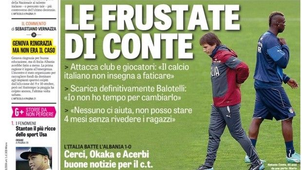 Rassegna stampa 19 novembre 2014: prime pagine Gazzetta, Corriere e Tuttosport