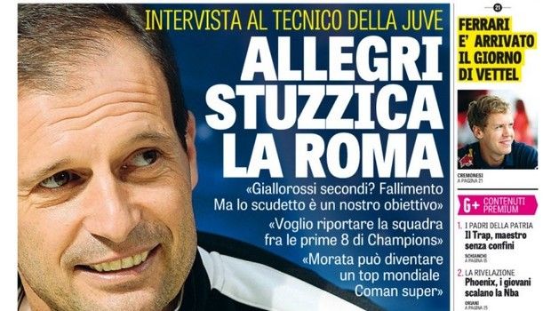 Rassegna stampa 20 novembre 2014: prime pagine Gazzetta, Corriere e Tuttosport