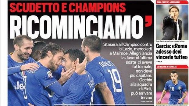 Rassegna stampa 22 novembre 2014: prime pagine Gazzetta, Corriere e Tuttosport