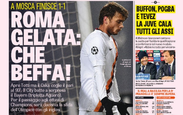 Rassegna stampa 26 novembre 2014: prime pagine Gazzetta, Corriere e Tuttosport