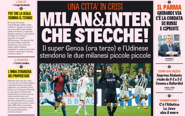 Rassegna stampa 8 dicembre 2014: prime pagine Gazzetta, Corriere e Tuttosport