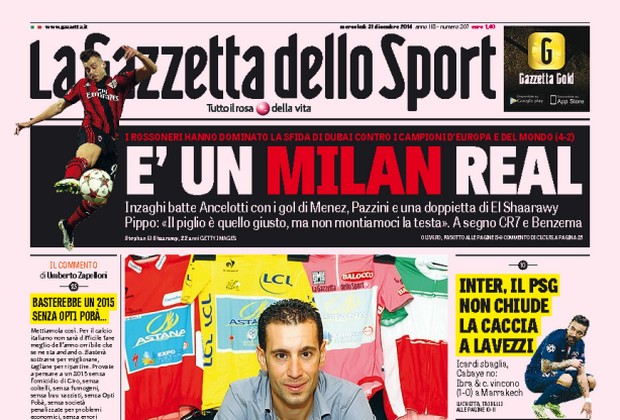 Rassegna stampa 31 dicembre 2014: prime pagine Gazzetta, Corriere e Tuttosport