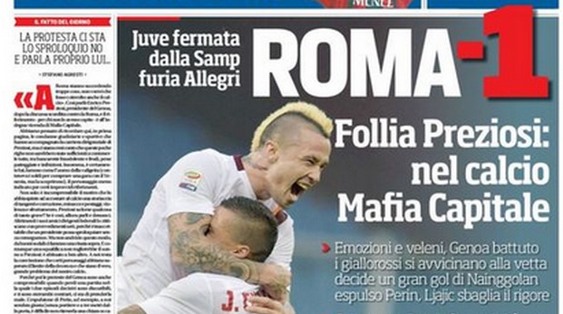 Rassegna stampa 15 dicembre 2014: prime pagine Gazzetta, Corriere e Tuttosport