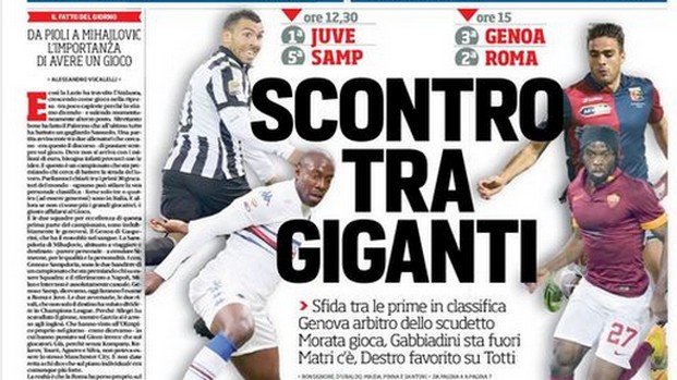 Rassegna stampa 14 dicembre 2014: prime pagine Gazzetta, Corriere e Tuttosport