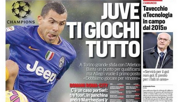 Rassegna stampa 9 dicembre 2014: prime pagine Gazzetta, Corriere e Tuttosport