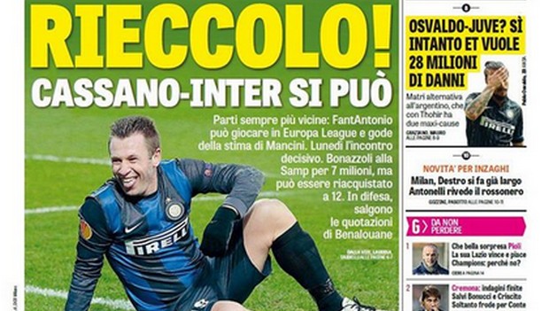 Rassegna stampa 31 gennaio 2015: prime pagine Gazzetta, Corriere e Tuttosport