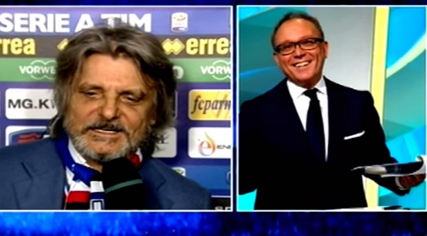 Stadio Sprint, Massimo Ferrero canta per Enrico Varriale (VIDEO)