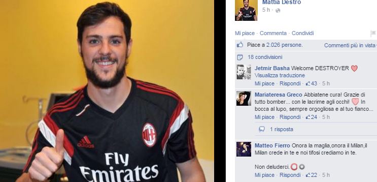 Mattia Destro arriva a Milano: l&#8217;entusiasmo dei tifosi del Milan alla stazione &#8211; Video