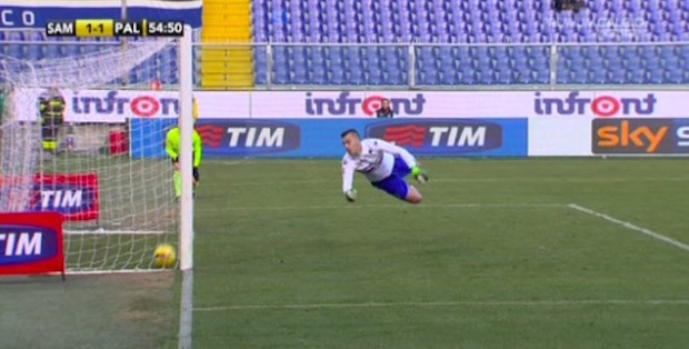 Gol Fantasma di Morganella in Sampdoria-Palermo (Video e Foto)