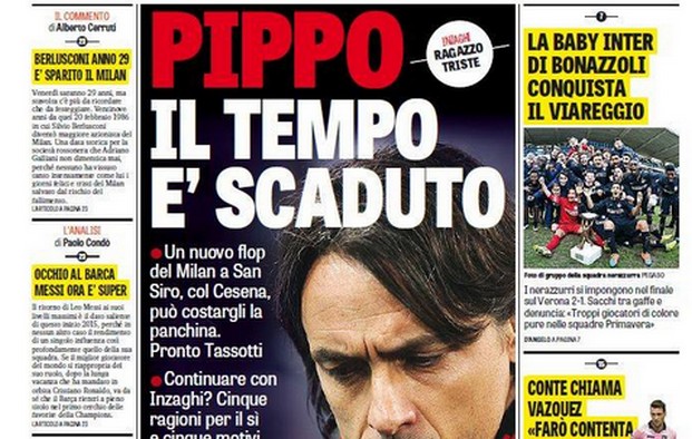 Rassegna stampa 17 febbraio 2015: prime pagine Gazzetta, Corriere e Tuttosport