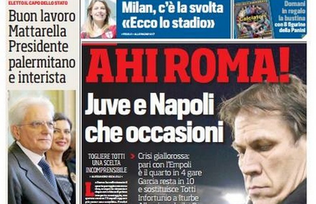 Rassegna stampa 1 febbraio 2015: prime pagine Gazzetta, Corriere e Tuttosport