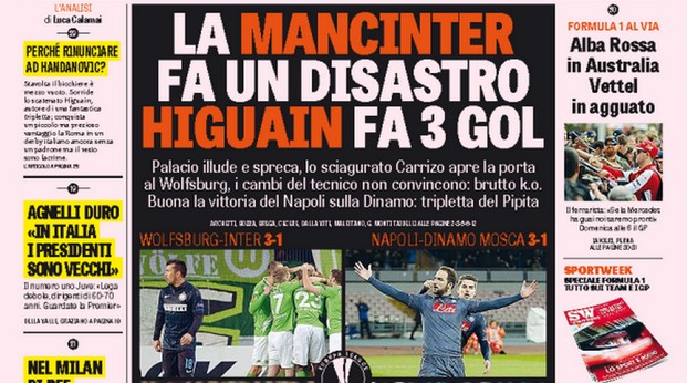 Rassegna stampa 13 marzo 2015: prime pagine Gazzetta, Corriere e Tuttosport