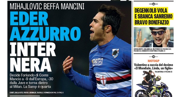 Rassegna stampa 23 marzo 2015: prime pagine Gazzetta, Corriere e Tuttosport