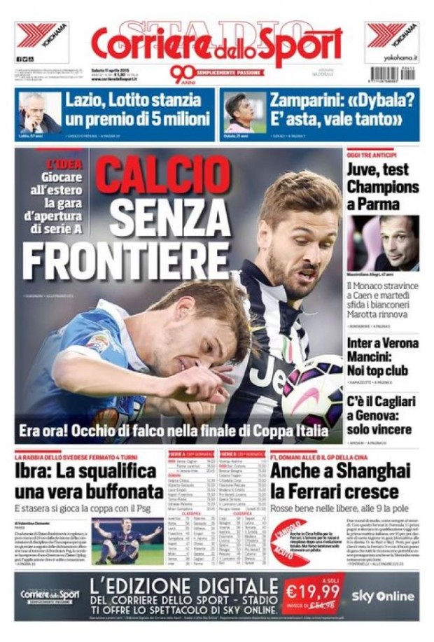 Rassegna stampa 11 aprile 2015: prime pagine Gazzetta, Corriere e Tuttosport