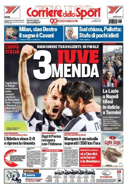 Rassegna stampa 8 aprile 2015: prime pagine Gazzetta, Corriere e Tuttosport