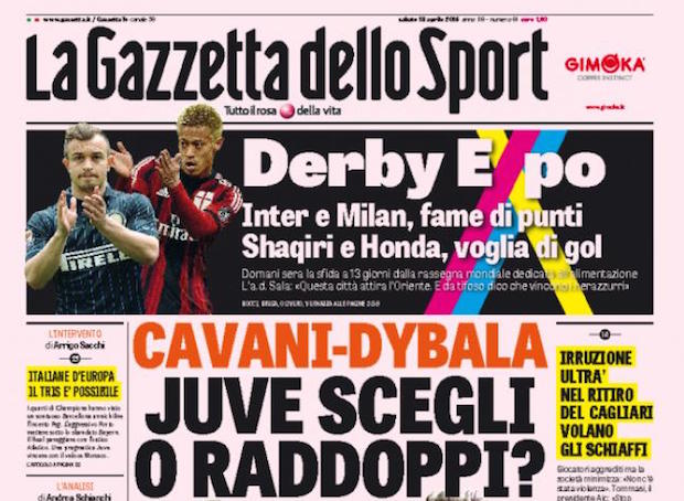 Rassegna stampa 18 aprile 2015: prime pagine Gazzetta, Corriere e Tuttosport