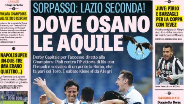 Rassegna stampa 13 aprile 2015: prime pagine Gazzetta, Corriere e Tuttosport