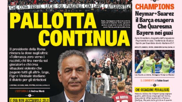 Rassegna stampa 16 aprile 2015: prime pagine Gazzetta, Corriere e Tuttosport