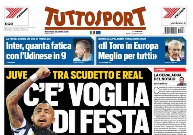 Rassegna stampa 29 aprile 2015: prime pagine Gazzetta, Corriere e Tuttosport