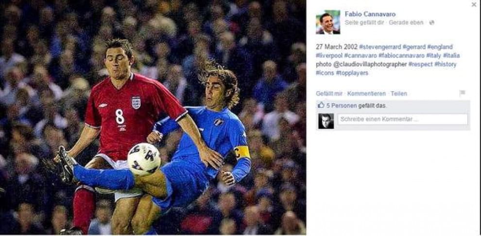 Cannavaro, gaffe: tributo a Gerrard con la foto di Lampard