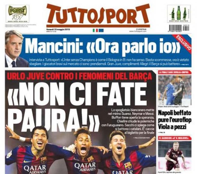 Rassegna stampa 15 maggio 2015: prime pagine Gazzetta, Corriere e Tuttosport