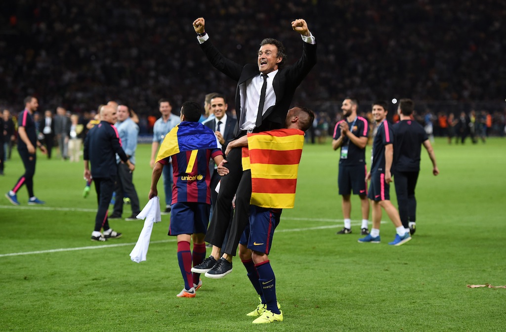 Luis Enrique festeggia la Champions