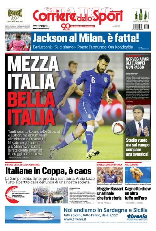 Rassegna stampa 13 giugno 2015: prime pagine Gazzetta, Corriere e Tuttosport