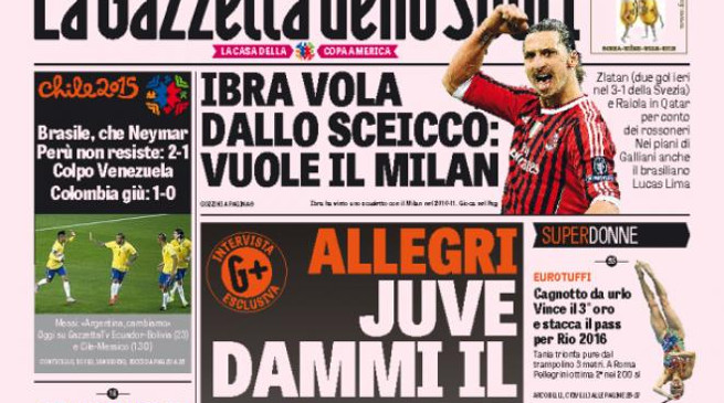 Rassegna stampa 15 giugno 2015: prime pagine Gazzetta, Corriere e Tuttosport
