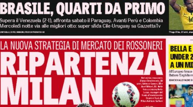 Rassegna stampa 22 giugno 2015: prime pagine Gazzetta, Corriere e Tuttosport