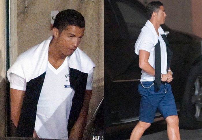 Cristiano Ronaldo pizzicato a fare la pipì per strada