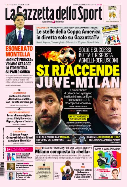 Rassegna stampa 9 giugno 2015: prime pagine Gazzetta, Corriere e Tuttosport