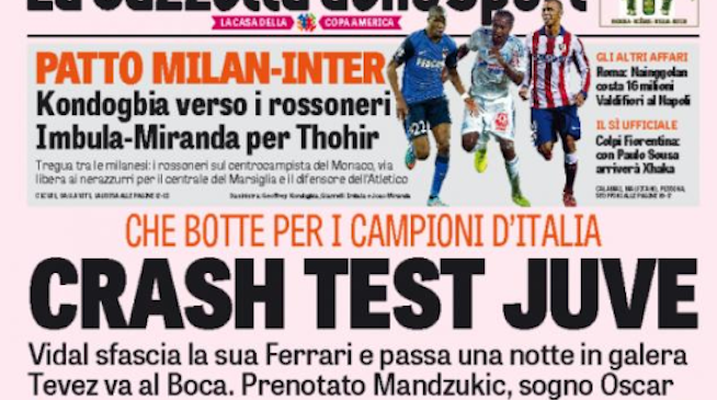 Rassegna stampa 18 giugno 2015: prime pagine Gazzetta, Corriere e Tuttosport